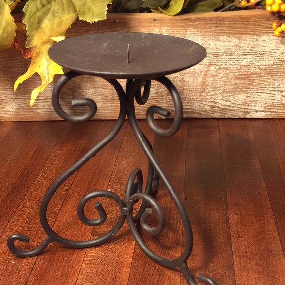 Yankee Candle Accents Three Black Wrought Iron Candle Holders